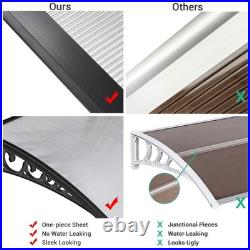 Door Window Awning Patio Cover UV Rain Protection PC Hollow Sheet Outdoor 2 Pack