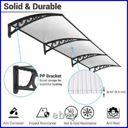 Door Window Awning Patio Cover UV Rain Protection PC Hollow Sheet Outdoor 2 Pack