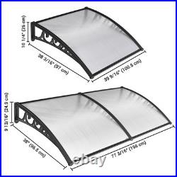 Door Window Awning Patio Cover UV Rain Protection PC Hollow Sheet Outdoor 2 Pack