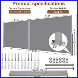 Double Retractable Side Awning Privacy Screen Shade Divider Folding Fence Screen