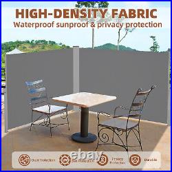 Double Retractable Side Awning Privacy Screen Shade Divider Folding Fence Screen