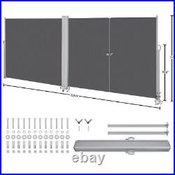 Double-Side Awning with Retractable Screen for Privacy Patio Garden, Dark Gray