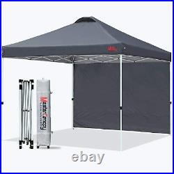 Durable Ez Pop-up Canopy Tent with 1 Sidewall (10'x10', Dark Gray)Uv protection