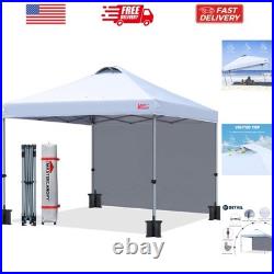 Durable Pop-up Canopy Tent with 1 Sidewall 10'x10', White