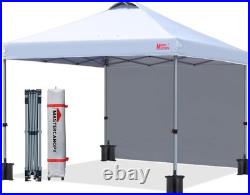 Durable Pop-up Canopy Tent with 1 Sidewall 10'x10', White