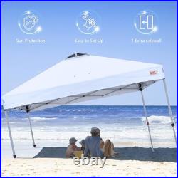 Durable Pop-up Canopy Tent with 1 Sidewall 10'x10', White