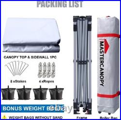 Durable Pop-up Canopy Tent with 1 Sidewall 10'x10', White