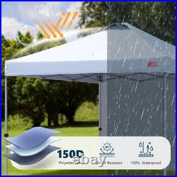 Durable Pop-up Canopy Tent with 1 Sidewall 10'x10', White