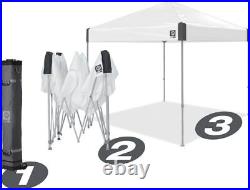 E-Z UP Ambassador Roller Bag and 4 Piece Spike Set, 10' x 10' White Slate
