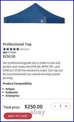 E-Z UP Eclipse Professional Instant Shelter Blue Top, 10' x 10