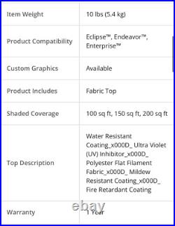 E-Z UP Eclipse Professional Instant Shelter Blue Top, 10' x 10