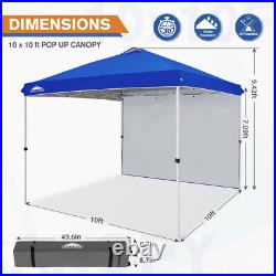 EAGLE PEAK 10x10 Commercial Pop up Canopy Tent with One Detachable Sidewall