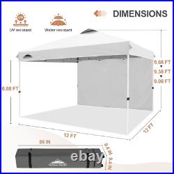 EAGLE PEAK 12x12 Pop Up Canopy Tent with 1 Sidewall