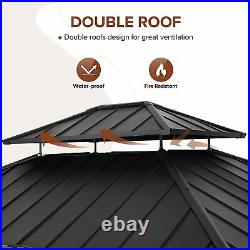 EAGLE PEAK 13 x 11 ft. Outdoor Cedar Framed Hardtop Gazebo, Steel Roof