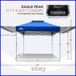 EAGLE PEAK 17x10 Pop up Gazebo Canopy Tent Outdoor Instant Canopy Shelter