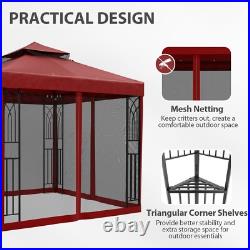 EAGLE PEAK 8x8 Outdoor Patio Soft Double Roof Gazebo with Mesh Netting