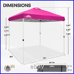 EAGLE PEAK 8x8 Straight Leg Pop Up Canopy Tent Instant Outdoor Canopy