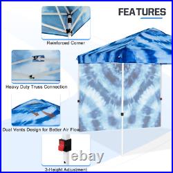 EAGLE PEAK Commercial Easy Setup Pop up Canopy with 1 Sidewall and 4 Weight Bags