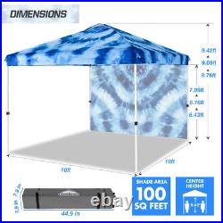 EAGLE PEAK Commercial Easy Setup Pop up Canopy with 1 Sidewall and 4 Weight Bags