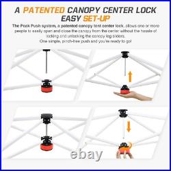 EAGLE PEAK Commercial Easy Setup Pop up Canopy with 1 Sidewall and 4 Weight Bags