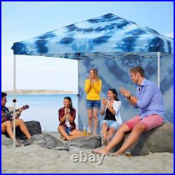 EAGLE PEAK Commercial Easy Setup Pop up Canopy with 1 Sidewall and 4 Weight Bags