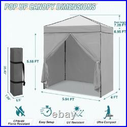 EAGLE PEAK Instant Pop Up Canopy with Adjustable Sun Wall 6x4 with 4 Sidewalls