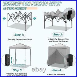 EAGLE PEAK Instant Pop Up Canopy with Adjustable Sun Wall 6x4 with 4 Sidewalls