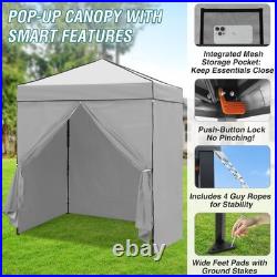EAGLE PEAK Instant Pop Up Canopy with Adjustable Sun Wall 6x4 with 4 Sidewalls