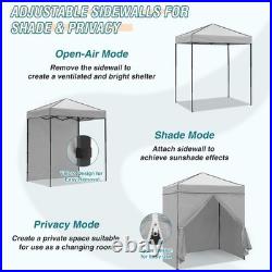 EAGLE PEAK Instant Pop Up Canopy with Adjustable Sun Wall 6x4 with 4 Sidewalls