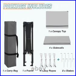 EAGLE PEAK Instant Pop Up Canopy with Adjustable Sun Wall 6x4 with 4 Sidewalls