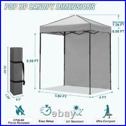 EAGLE PEAK Instant Pop Up Canopy with Adjustable Sun Wall 6x4 with Sidewall