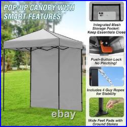 EAGLE PEAK Instant Pop Up Canopy with Adjustable Sun Wall 6x4 with Sidewall