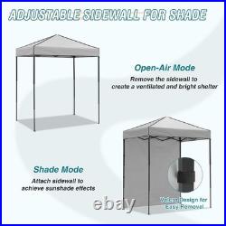 EAGLE PEAK Instant Pop Up Canopy with Adjustable Sun Wall 6x4 with Sidewall