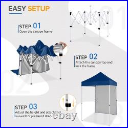 EAGLE PEAK Straight Leg Outdoor Portable Canopy Tent with One Removable Sunwall