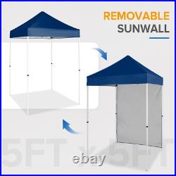 EAGLE PEAK Straight Leg Outdoor Portable Canopy Tent with One Removable Sunwall