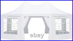 EROMMY 20X15Ft Party Tent, White Wedding Tent, Octagonal Heavy Duty Canopy with