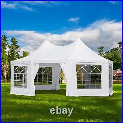 EROMMY 20X15Ft Party Tent, White Wedding Tent, Octagonal Heavy Duty Canopy with