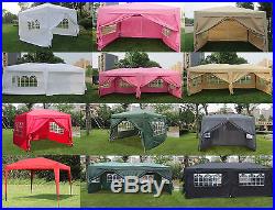 EZ Pop UP Wedding Party Tent Folding Gazebo Canopy With SIDES & Carry Bag