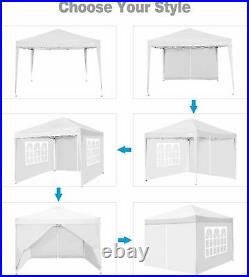 EZ-Pop Up Canopy Party Tent 10'x10' Waterproof Heavy Duty Gazebo With 4 Sidewalls