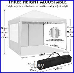 EZ-Pop Up Canopy Party Tent 10'x10' Waterproof Heavy Duty Gazebo With 4 Sidewalls
