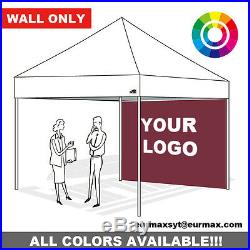 EZ Pop Up Canopy Tent 10X10 Custom LOGO Graphic Printed Back Side Wall Panel