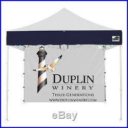 EZ Pop Up Canopy Tent 10X10 Custom LOGO Graphic Printed Back Side Wall Panel