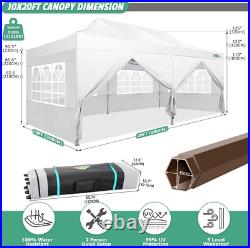 Easy Pop Up Canopy Gazebo Outdoor Wedding Party Tent 10'x20' Garden Canopy NEW