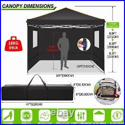 Easy Pop up Canopy Tent with Sidewalls, 10x10 Popup Tent for Parties Waterproof