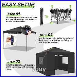 Easy Pop up Canopy Tent with Sidewalls, 10x10 Popup Tent for Parties Waterproof