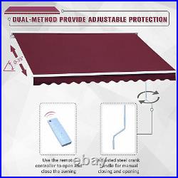 Electric Retractable Awning 2.5x2m Red Canopy Waterproof Patio Cassette Shade