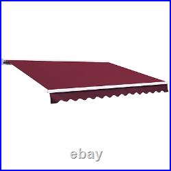 Electric Retractable Awning 3.5x2.5m Red Canopy Waterproof Patio Cassette Shade