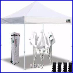 Eurmax 10x10 White Ez Pop Up Canopy Outdoor Folding Gazebo Vendor Party Tent