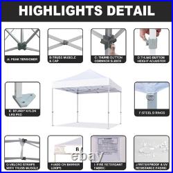 Eurmax Premium 10'X20' Ez Pop Up Canopy Tent Bonus Wheeled Bag Black