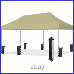 Eurmax Premium 10'x20' Ez Pop up Canopy Tent Bonus Wheeled Bag